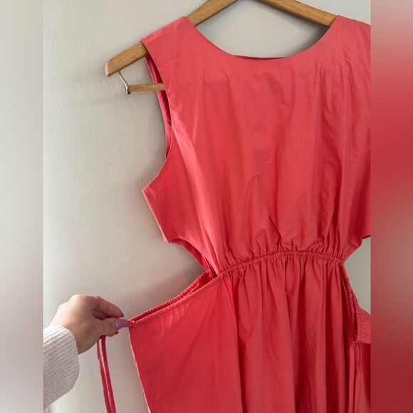 Rails Women’s Size Medium Yvette Spiced Coral Cutout Midi Dress - Picture 4 of 10